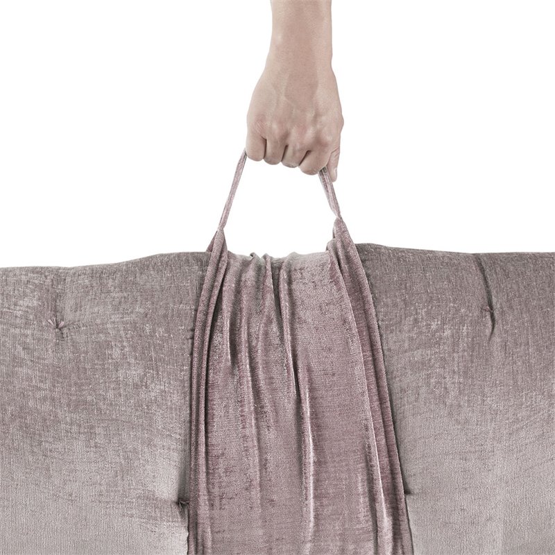Intelligent Design Edelia Polyester Chenille Long Floor Cushion in Blush Pink