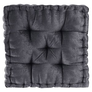 intelligent design azza polyester chenille floor pillow cushion in charcoal
