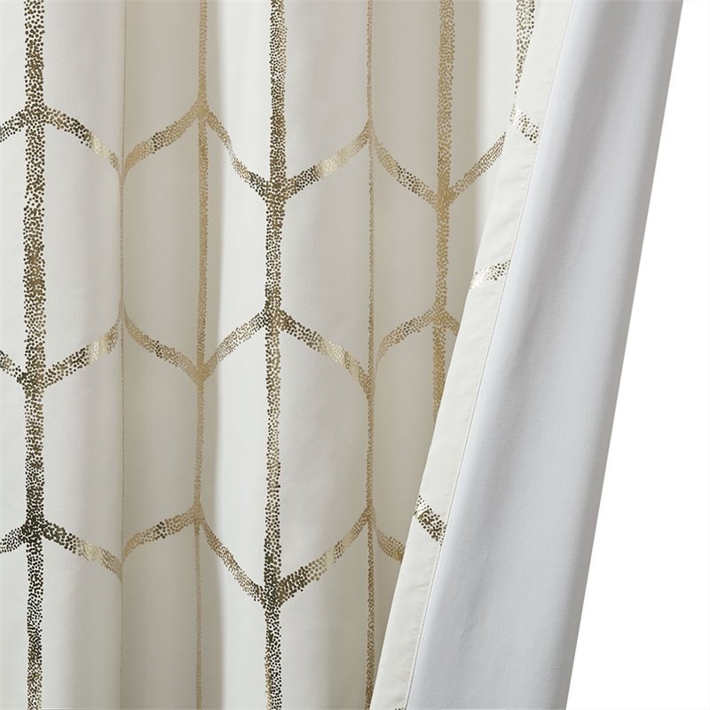 Intelligent Design Raina Microfiber Total Blackout Window Panel in Ivory/Gold