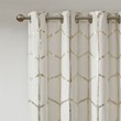 Intelligent Design Raina Microfiber Total Blackout Window Panel in Ivory/Gold