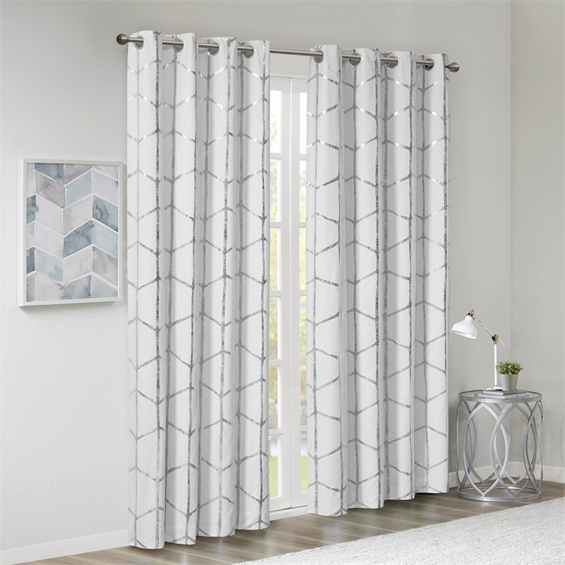 Intelligent Design Raina Polyester Total Blackout Window Panel in White
