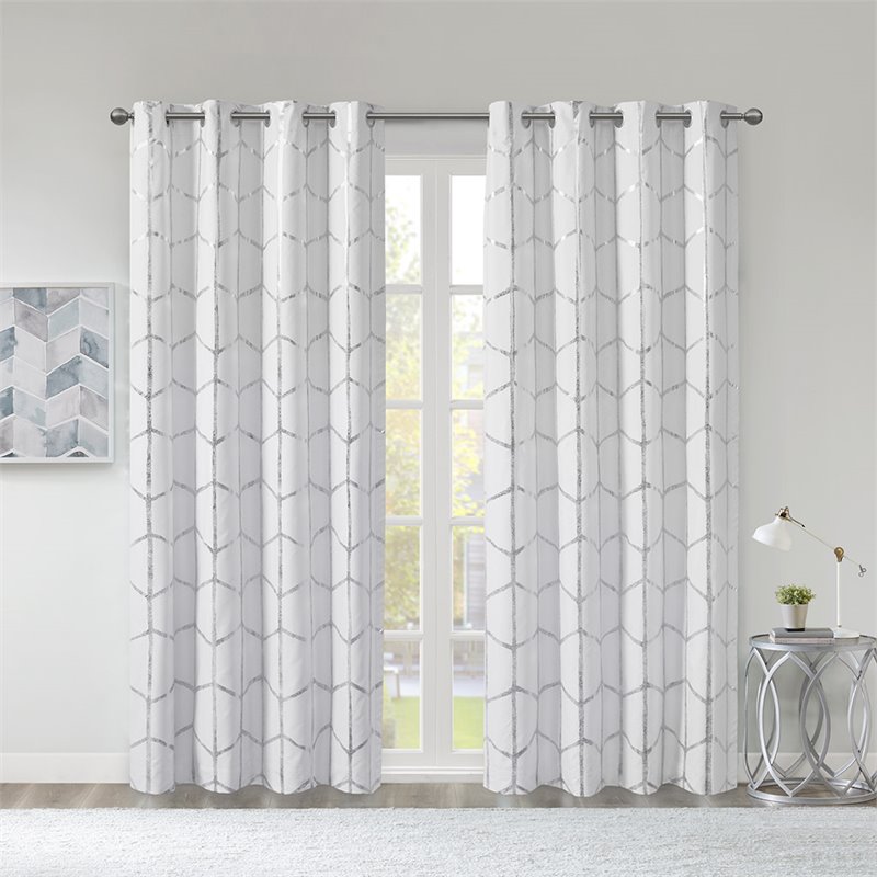 Intelligent Design Raina Polyester Total Blackout Window Panel in White