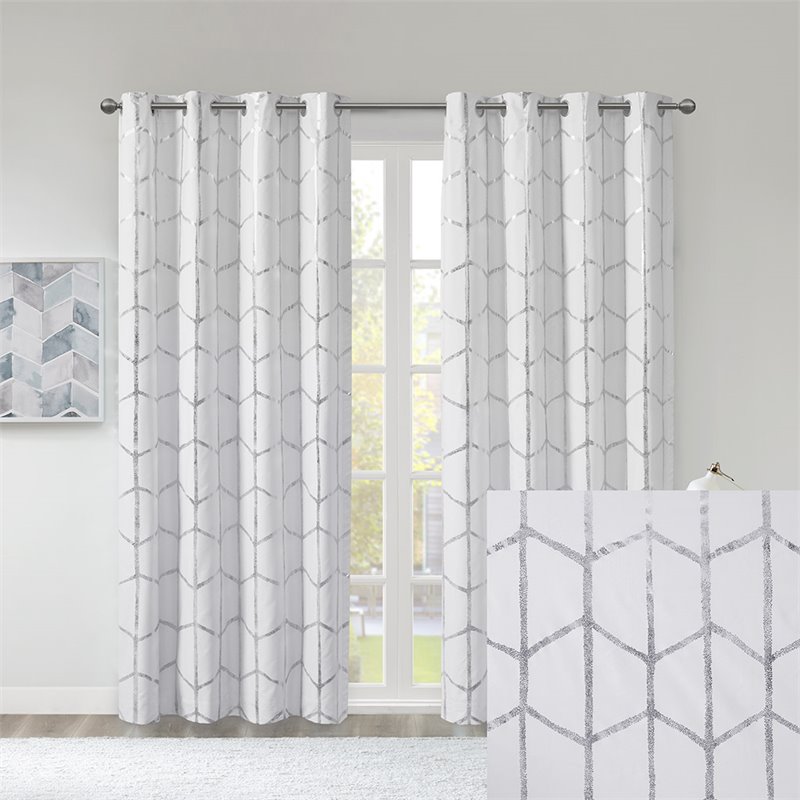 Intelligent Design Raina Polyester Total Blackout Window Panel in White