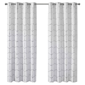 intelligent design raina polyester total blackout window panel in white