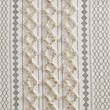 INK+IVY Imani Cotton Printed Window Panel with Chenille Stripe in Ivory