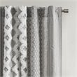INK+IVY Imani Cotton Printed Window Panel with Chenille Stripe in Gray