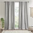 INK+IVY Imani Cotton Printed Window Panel with Chenille Stripe in Gray