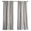 INK+IVY Imani Cotton Printed Window Panel with Chenille Stripe in Gray
