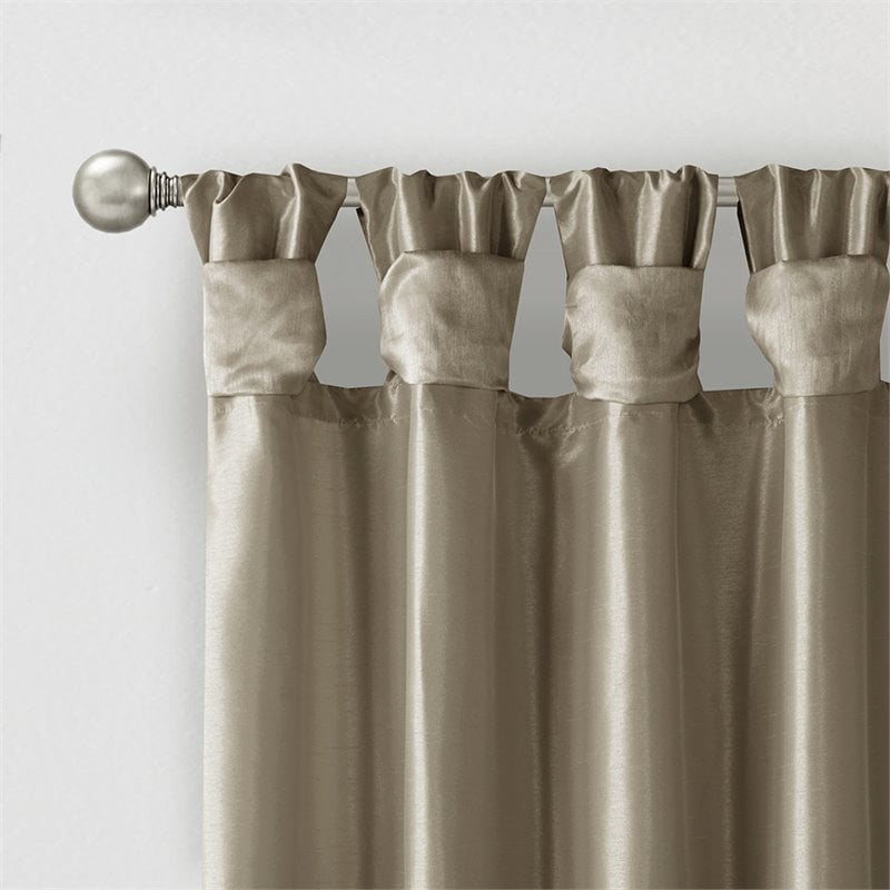 Madison Park Emilia Polyester Twisted Tab Lined Window Panel in Pewter