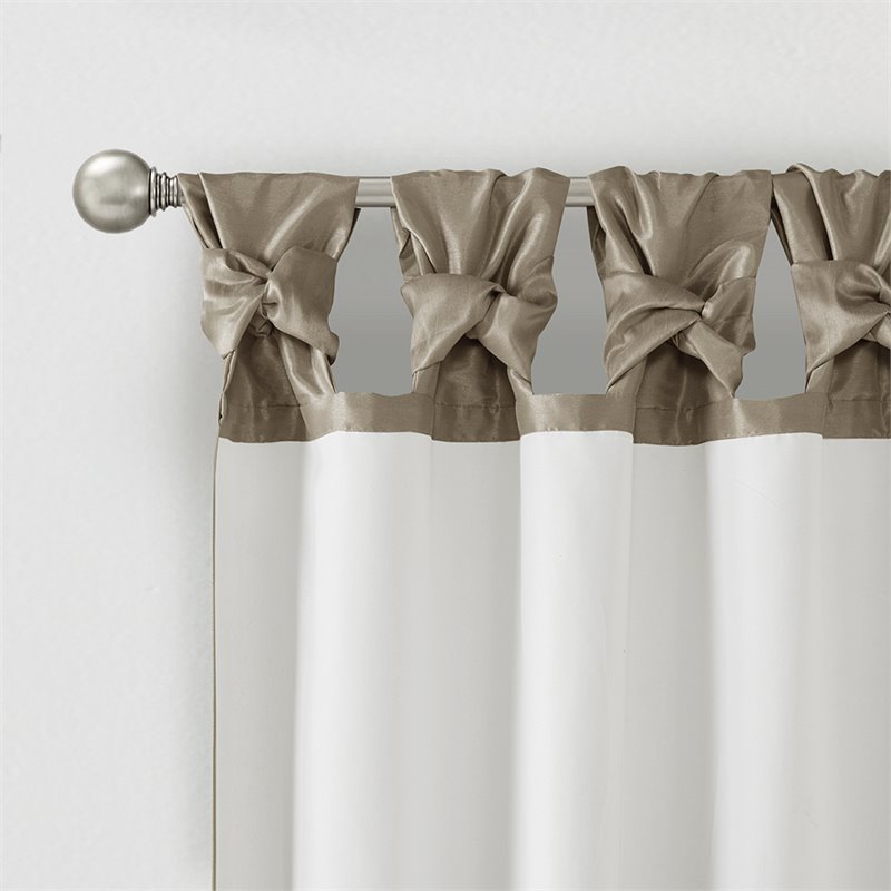 Madison Park Emilia Polyester Twisted Tab Lined Window Panel in Pewter