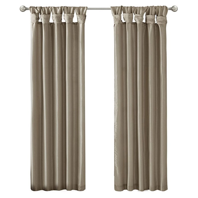 Madison Park Emilia Polyester Twisted Tab Lined Window Panel in Pewter
