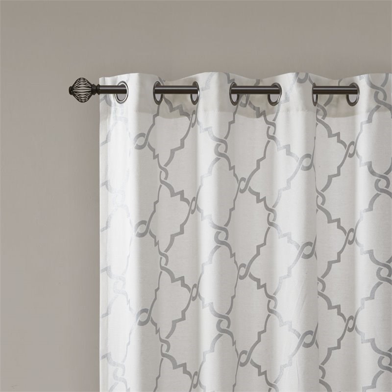 Madison Park Saratoga Polyester Cotton Rayon Fretwork Panel in Ivory