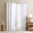 Madison Park Averil Polyester Rayon Fabric Sheer Bird Window Panel in White
