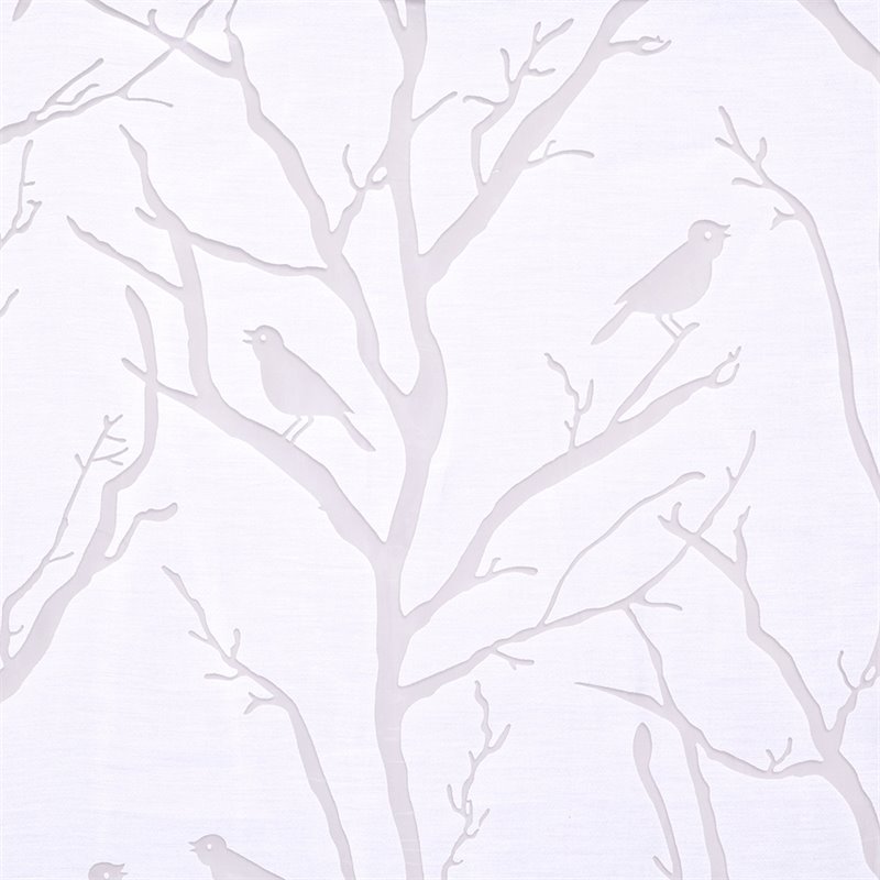 Madison Park Averil Polyester Rayon Fabric Sheer Bird Window Panel in White