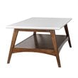 Madison Park Parker Mid-Century Solid Wood Coffee Table in Off White/Pecan