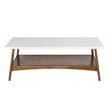 Madison Park Parker Mid-Century Solid Wood Coffee Table in Off White/Pecan