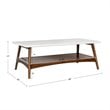 Madison Park Parker Mid-Century Solid Wood Coffee Table in Off White/Pecan
