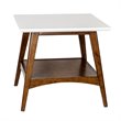 Madison Park Parker Mid-Century Rubber Wood End Table in Off White/Pecan