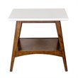 Madison Park Parker Mid-Century Rubber Wood End Table in Off White/Pecan