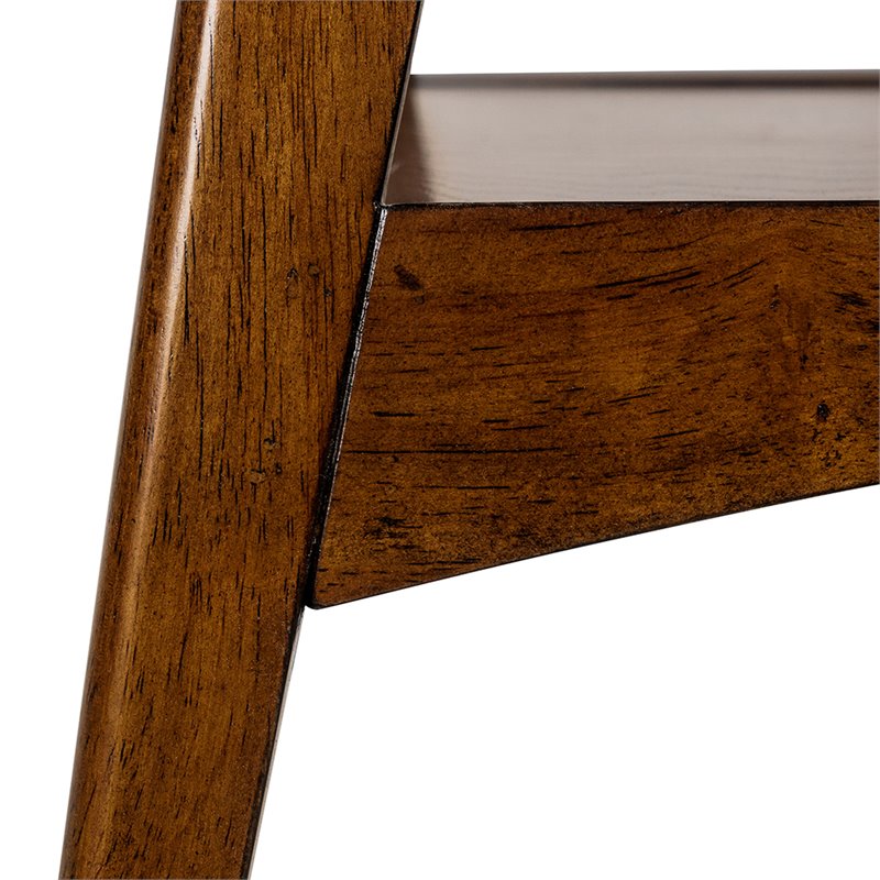 Madison Park Parker Mid-Century Rubber Wood End Table in Off White/Pecan
