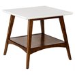 Madison Park Parker Mid-Century Rubber Wood End Table in Off White/Pecan