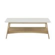 Madison Park Parker Mid-Century Solid Wood Coffee Table in Off White