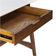 Madison Park Mid-Century MDF Rubber Wood Parker Desk in Off White/Pecan