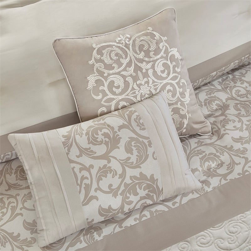 510 Design Ramsey 8-Piece Fabric Comforter Set with Quilting in Gray