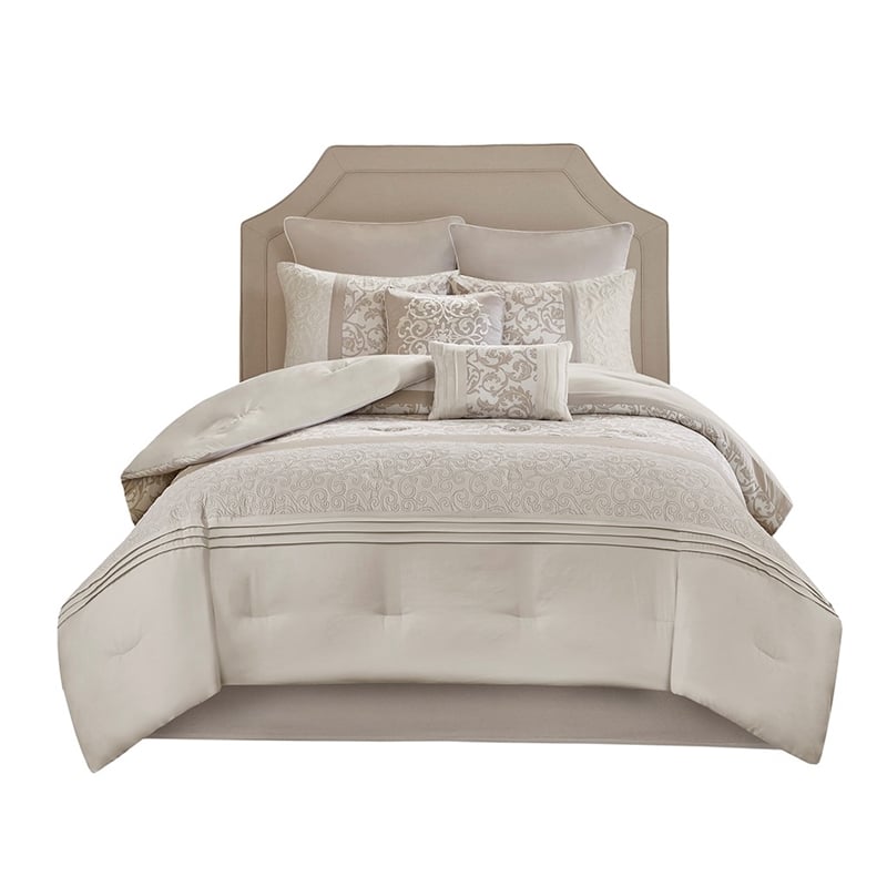 510 Design Ramsey 8-Piece Fabric Comforter Set with Quilting in Gray