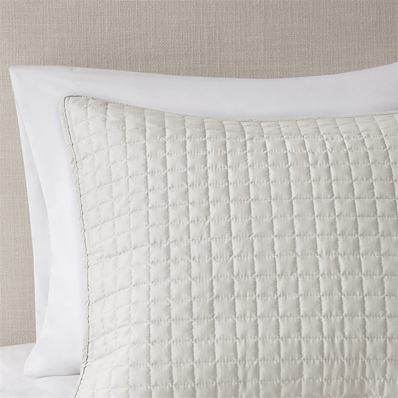 510 Design Otto 3-Piece Polyester Microfiber Coverlet Set in Gray