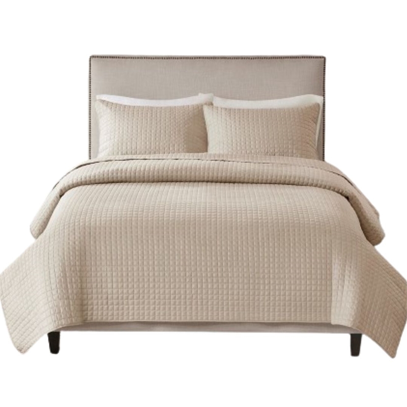 510 Design Otto 3-Piece Polyester Microfiber Coverlet Set in Khaki Brown Finish