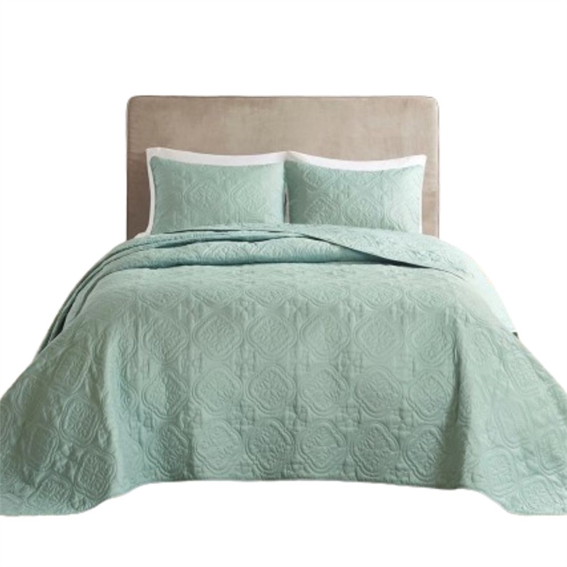 510 Design Oakley Polyester Microfiber Bedspread Set in Seafoam Green