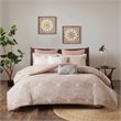 INK+IVY Ellipse Cotton Clipped Jacquard Comforter Set in Blush Pink