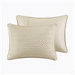 Hampton Hill Transitional Polyester Microfiber Coverlet Set in Linen White