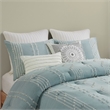 INK+IVY Kara 3-Piece Cotton Modern Jacquard Comforter Set in Aqua Blue