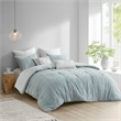 INK+IVY Kara 3-Piece Cotton Modern Jacquard Comforter Set in Aqua Blue