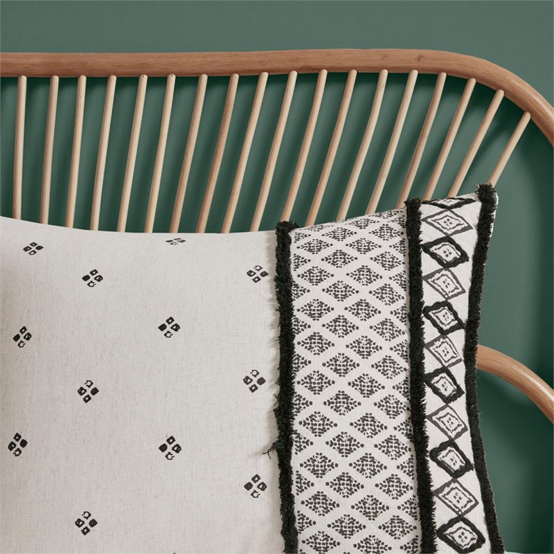 INK+IVY Marta 3-Piece Cotton and Flax Printed Comforter Set in Natural