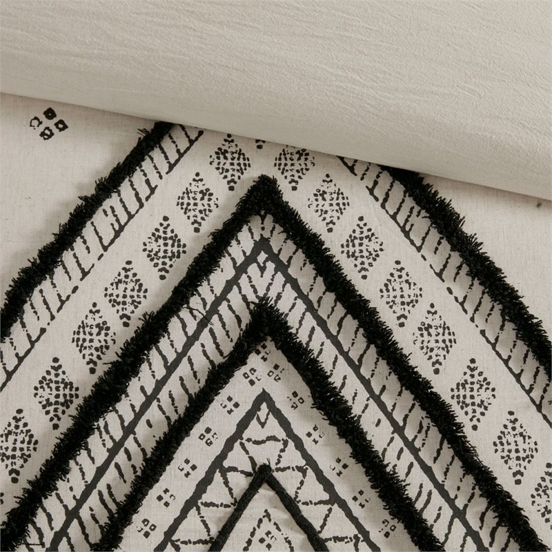 INK+IVY Marta 3-Piece Cotton and Flax Printed Comforter Set in Natural