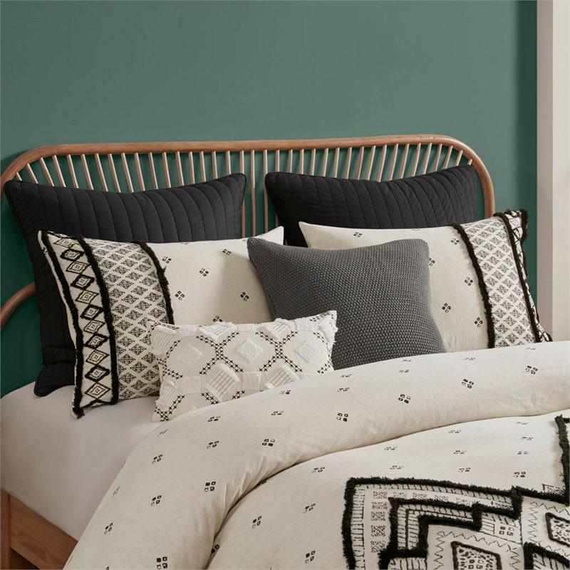 INK+IVY Marta 3-Piece Cotton and Flax Printed Comforter Set in Natural
