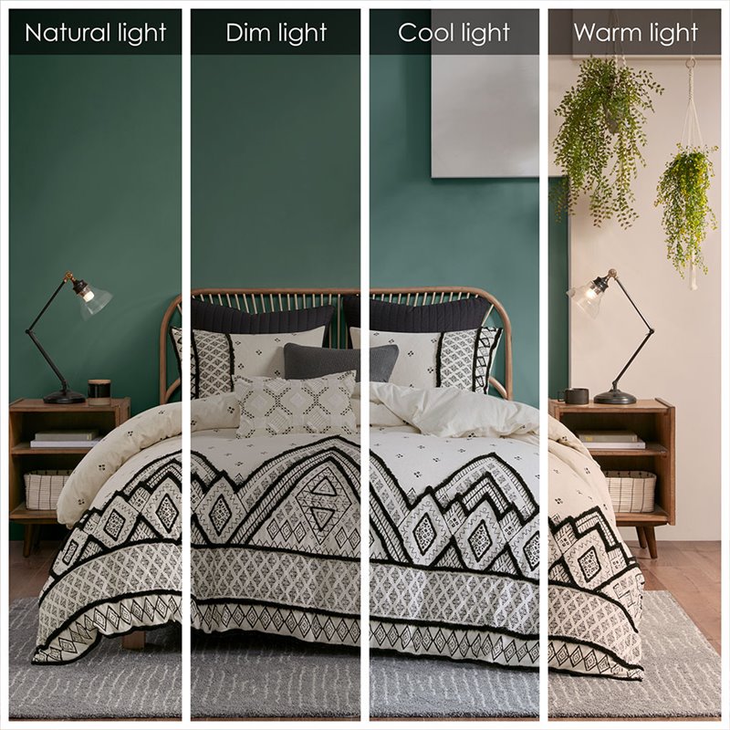 INK+IVY Marta 3-Piece Cotton and Flax Printed Comforter Set in Natural