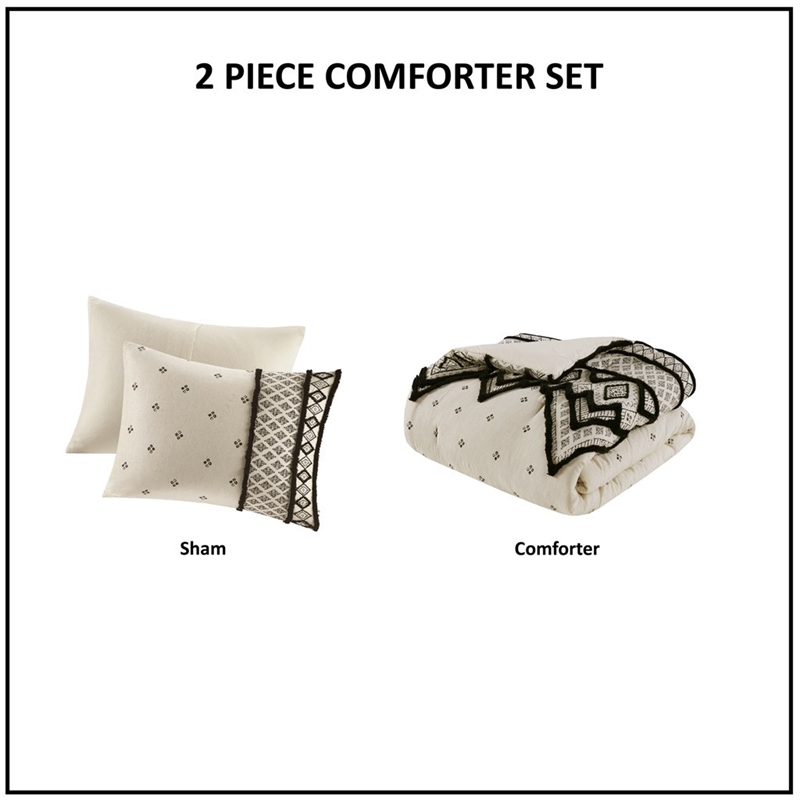 ink+ivy marta 3-piece cotton and flax printed comforter set in natural finish