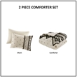 INK+IVY Marta 3-Piece Cotton and Flax Printed Comforter Set in Natural Finish