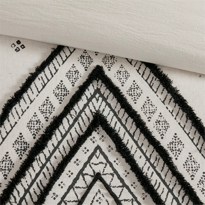 ink+ivy marta 3-piece cotton and flax printed comforter set in natural finish
