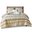 INK+IVY Cody 3-Piece Contemporary Cotton Comforter Set in Gray/Yellow