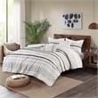 INK+IVY 3-Piece Cotton Printed Comforter Set with Trims in Black and White