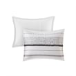 INK+IVY 3-Piece Cotton Printed Comforter Set with Trims in Black and White