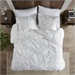 INK+IVY Masie Mid-Century Cotton Percale Comforter Set with Embroidery in White