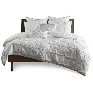 ink+ivy masie mid-century cotton percale comforter set with embroidery in white