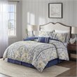 Harbor House Livia 6-Piece Cotton Comforter Set w/ Decorative Pillows in Blue