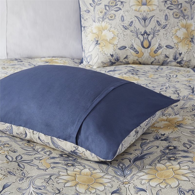 Harbor House Livia 6-Piece Cotton Comforter Set w/ Decorative Pillows in Blue